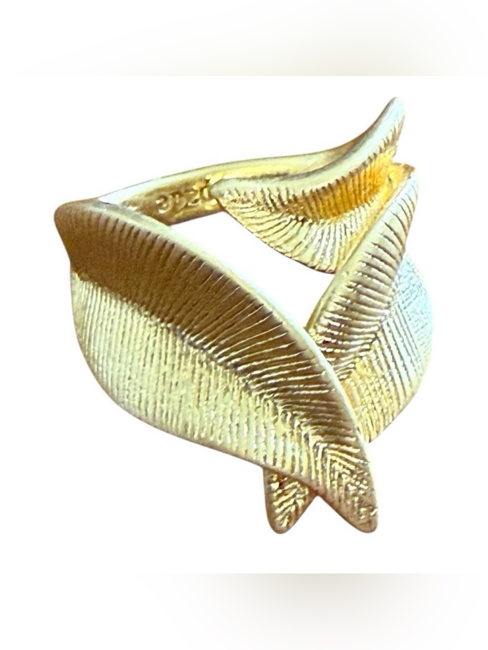 Kate Spade Palmer Ring Sz 5 Gold Tone Statement Fashion Jewelry w/ Storage Pouch